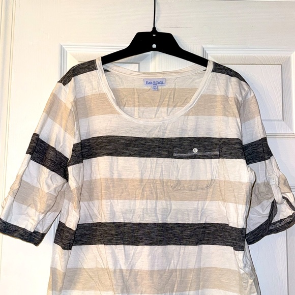 Kate Parks Striped 3/4 Sleeve Soft Top - Picture 2 of 6